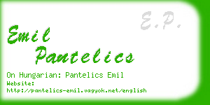 emil pantelics business card